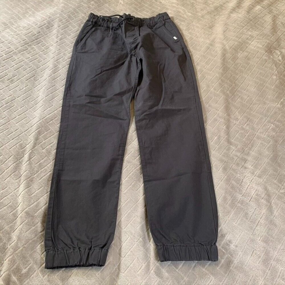 Quicksilver Kids 14 Chino Pants Dark Gray Jogger High Rise Pull On Stretch